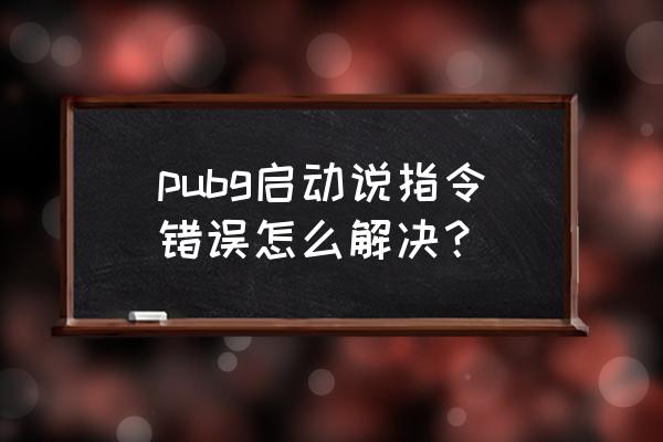 绝地求生函数错误怎么回事 pubg启动说指令错误怎么解决？