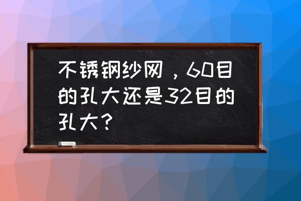 60目不锈钢丝网筛网是什么意思 不锈钢纱网，60目的孔大还是32目的孔大？