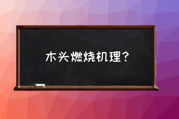 木材燃烧为什么属于生命现象 木头燃烧机理？