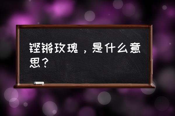 铿锵玫瑰指什么意思 铿锵玫瑰，是什么意思？