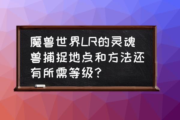 wow5.3有没有灵魂兽 魔兽世界LR的灵魂兽捕捉地点和方法还有所需等级？