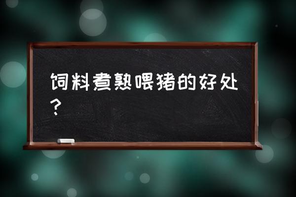 饲料喂猪好吗 饲料煮熟喂猪的好处？