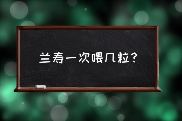 兰寿金鱼一天吃多少颗粒饲料 兰寿一次喂几粒？