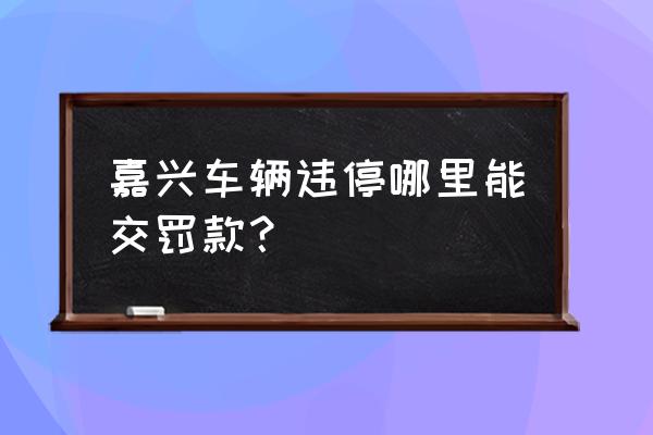 嘉兴南湖违章去哪里 嘉兴车辆违停哪里能交罚款？