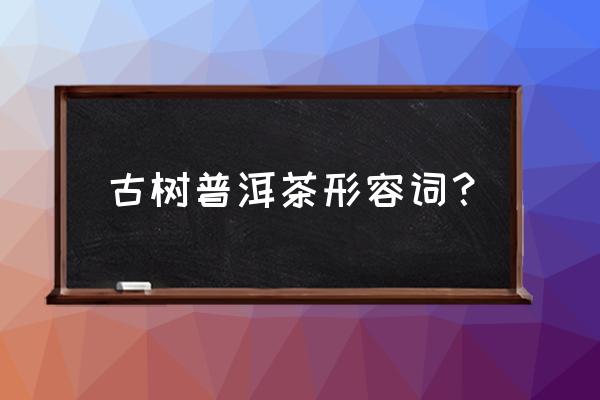 怎么形容普洱茶文化 古树普洱茶形容词？