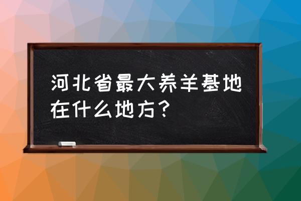 河北哪里有养乌骨羊的 河北省最大养羊基地在什么地方？