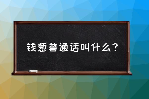 钱葱是不是水生植物 钱葱普通话叫什么？