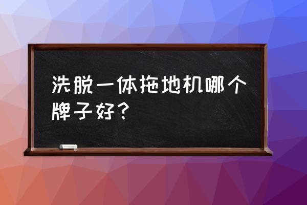 哪款扫地拖地机器人好 洗脱一体拖地机哪个牌子好？