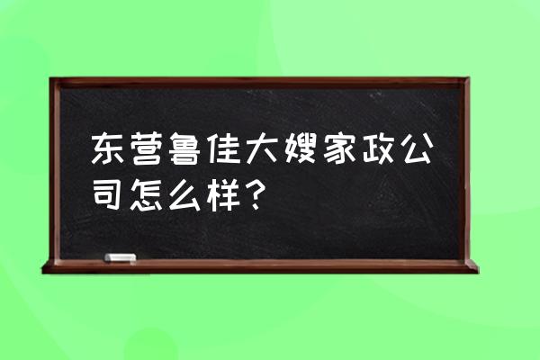 东营百恒家政的位置在哪里 东营鲁佳大嫂家政公司怎么样？