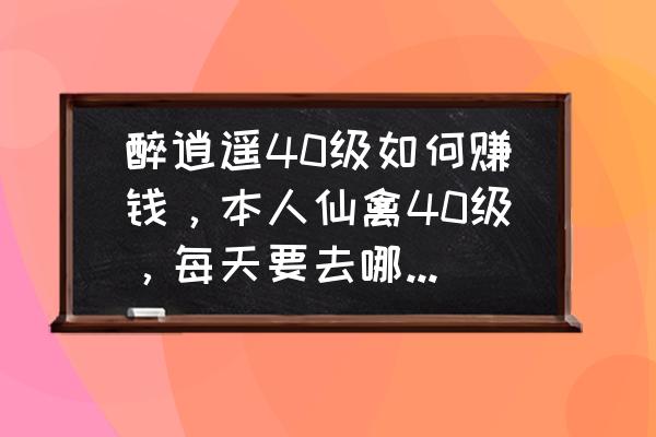 梦幻西游醉逍遥现在有多少人 醉逍遥40级如何赚钱，本人仙禽40级，每天要去哪些副本，能凑一身蓝装 4的J就行了？