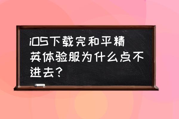 和平精英体验服无法验证其完整性 iOS下载完和平精英体验服为什么点不进去？