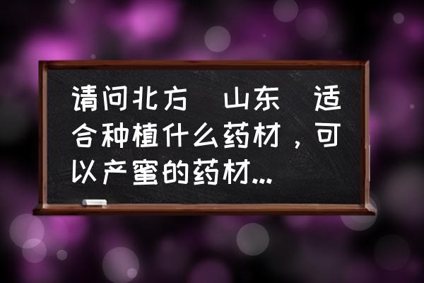 北方柴胡的最佳种植时间 请问北方（山东）适合种植什么药材，可以产蜜的药材？谢谢？