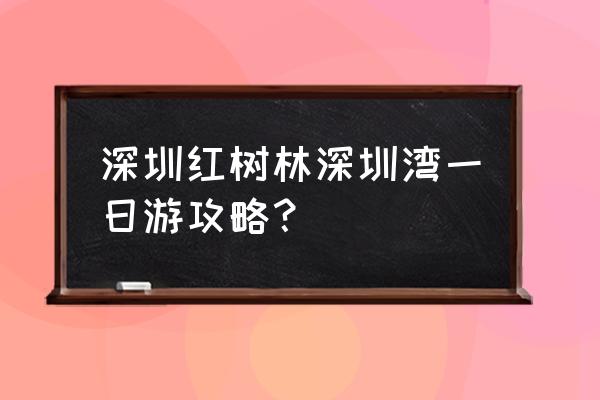 深圳大梅沙一日游攻略 深圳红树林深圳湾一日游攻略？