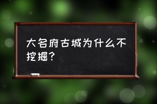 大名古城自驾游攻略 大名府古城为什么不挖掘？