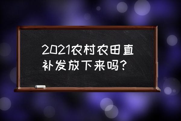 全国今年哪个地区扶持农业 2021农村农田直补发放下来吗？